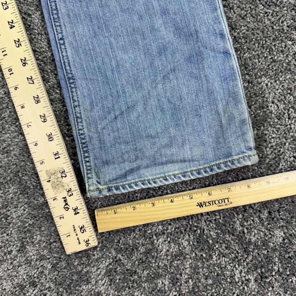 Banana Republic Boot Jeans Mens 34x34 Blue Bootcut Denim Light Wash Distressed